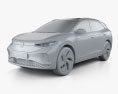 Volkswagen ID.4 2022 3Dモデル clay render