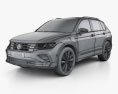 Volkswagen Tiguan eHybrid 2022 3D модель wire render
