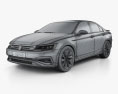 Volkswagen Lamando 2022 3D-Modell wire render
