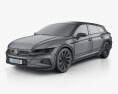 Volkswagen Arteon Shooting Brake Elegance 2020 3d model wire render