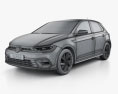 Volkswagen Polo R-Line 2022 3Dモデル wire render