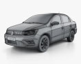 Volkswagen Voyage 2021 3Dモデル wire render