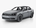 Volkswagen Bora 인테리어 가 있는 2017 3D 모델  wire render