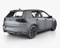 Volkswagen Golf GTE hatchback 5-door with HQ interior 2019 3d model