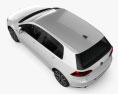Volkswagen Golf GTE hatchback 5-door with HQ interior 2019 3d model top view