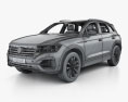 Volkswagen Touareg R-Line with HQ interior and engine 2018 3d model wire render