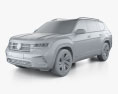 Volkswagen Teramont 2021 3D модель clay render