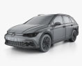 Volkswagen Golf Alltrack 2020 3d model wire render