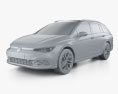 Volkswagen Golf Alltrack 2020 3d model clay render