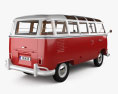 Volkswagen Transporter Passenger Van mit Innenraum 1950 3D-Modell Rückansicht