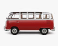 Volkswagen Transporter Passenger Van mit Innenraum 1950 3D-Modell Seitenansicht
