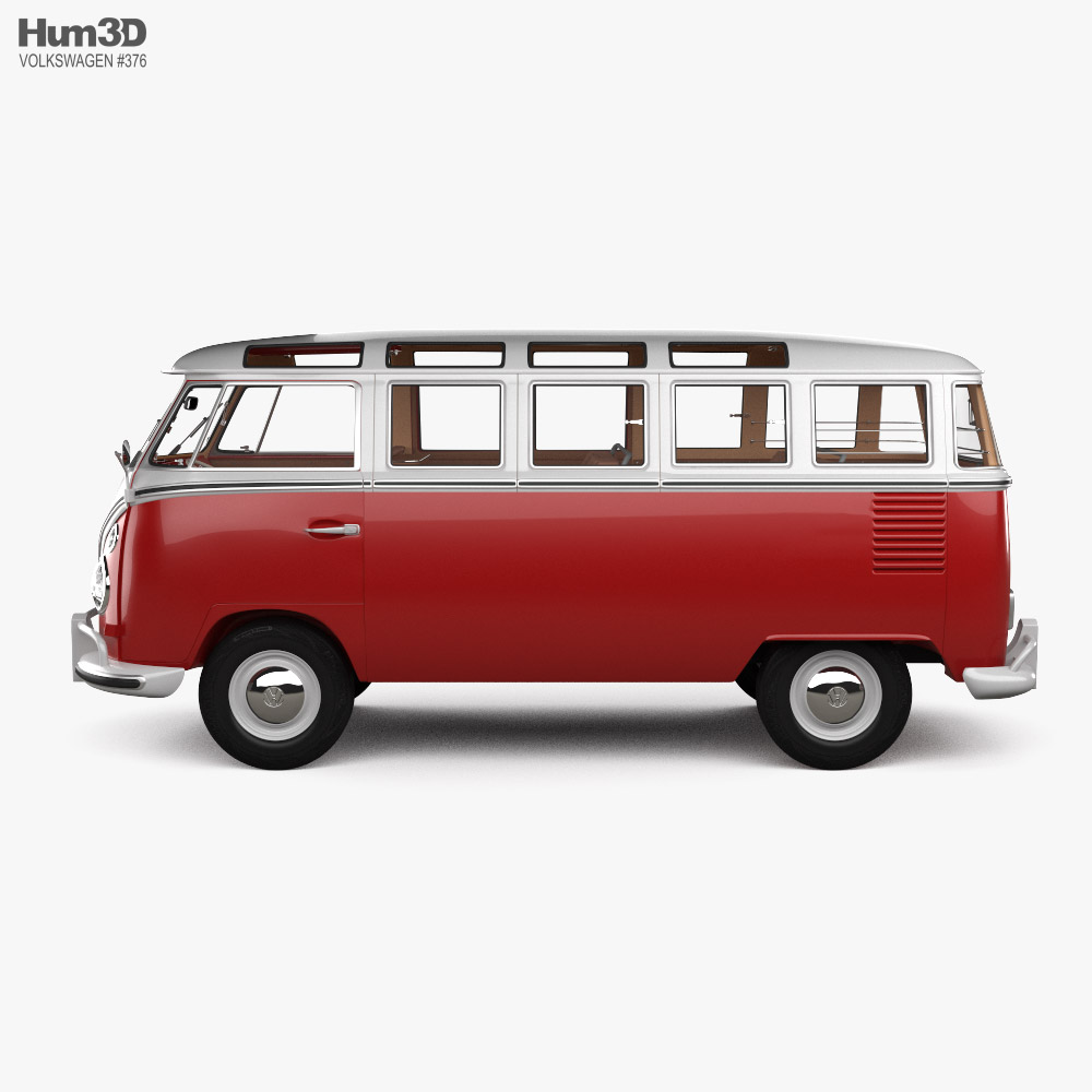 Volkswagen Transporter T1 Passenger Van with HQ interior 1950 3D model ...