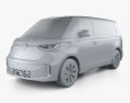 Volkswagen ID Buzz Cargo 2022 3d model clay render