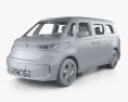 Volkswagen ID Buzz з детальним інтер'єром 2022 3D модель clay render