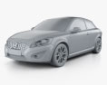 Volvo C30 2014 3D-Modell clay render