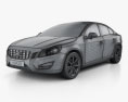 Volvo S60 2014 3d model wire render