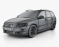 Volvo V50 Classic 2014 3D 모델  wire render