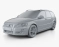 Volvo V50 Classic 2014 3D-Modell clay render