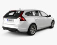 Volvo V60 2014 3D模型 后视图