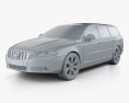 Volvo V70 2014 3D 모델  clay render