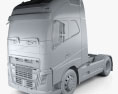 Volvo FH Sattelzugmaschine 2012 3D-Modell clay render
