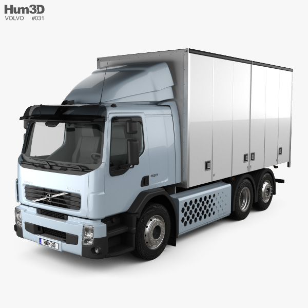 Volvo FE 混合動力 箱式卡车 2011 3D模型