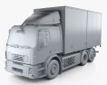 Volvo FE hybrid Box Truck 2014 3d model clay render