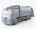 Volvo FE Rolloffcon Garbage Truck 2016 3d model clay render