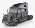 Volvo VNL 트랙터 트럭 2014 3D 모델  wire render