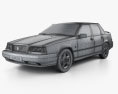 Volvo 850 세단 1997 3D 모델  wire render