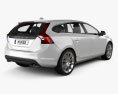 Volvo V60 2016 3D模型 后视图