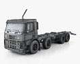 Volvo FM Chassis Truck 4-axle 2015 3d model wire render