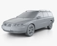 Volvo V70 2005 3D模型 clay render