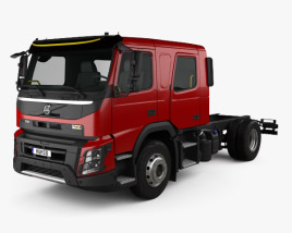 Volvo FMX Crew Cab Chassis Truck 2017 3D model