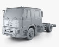 Volvo FMX Crew Cab Chassis Truck 2017 3d model clay render