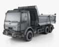 Volvo VM 330 Tipper Truck 3-axle 2017 3d model wire render