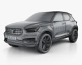 Volvo 40.1 2020 3d model wire render
