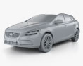 Volvo V40 T4 Momentum 2016 3d model clay render