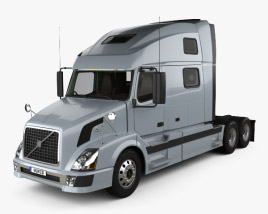 Volvo VNL 트랙터 트럭 인테리어 가 있는 2014 3D 모델 
