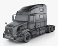 Volvo VNL Tractor Truck with HQ interior 2014 3d model wire render
