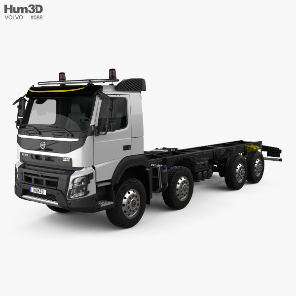 Volvo FMX Chassis Truck 4-axle 2017 3D model
