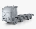 Volvo FMX Chassis Truck 4-axle 2017 3d model clay render