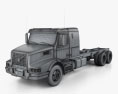 Volvo VHD Axle Back Sleeper Cab Tractor Truck 2005 3d model wire render