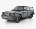 Volvo 245 1984 3D模型 wire render