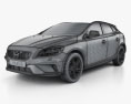 Volvo V40 T5 R-Design 2019 3d model wire render