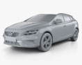 Volvo V40 T5 R-Design 2019 3Dモデル clay render