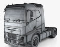 Volvo FH 420 卧铺驾驶室 牵引车 2轴 2012 3D模型 wire render