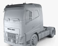 Volvo FH 420 卧铺驾驶室 牵引车 2轴 2012 3D模型 clay render