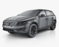 Volvo V60 D4 Cross Country 2018 3D模型 wire render