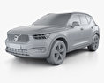Volvo XC40 2020 3d model clay render